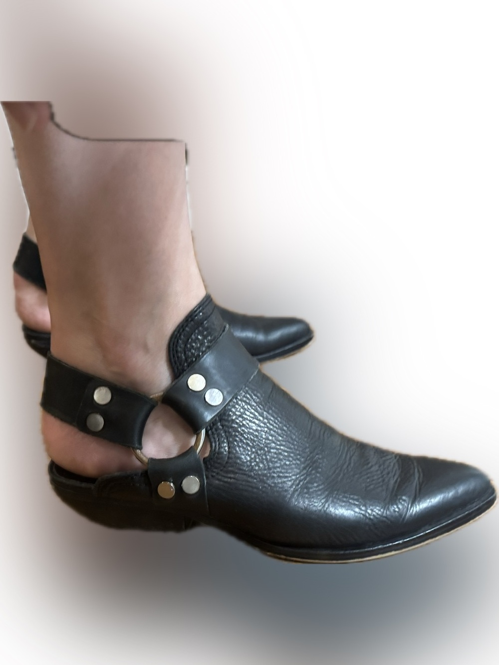 Dolce Vita Black Leather Pointed Slip-On Shoes